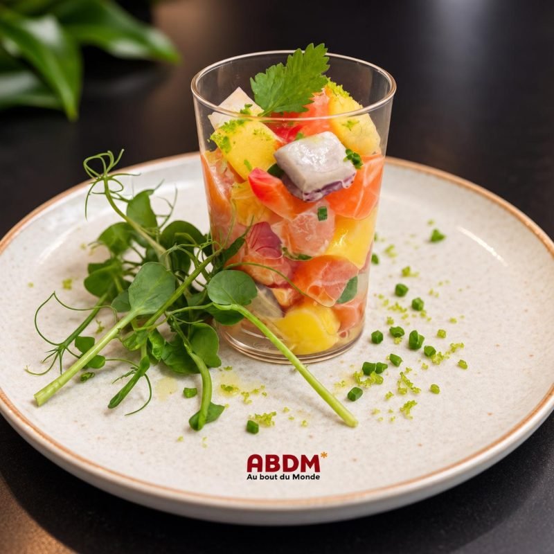 Verrine tartare saumon mangue citron vert