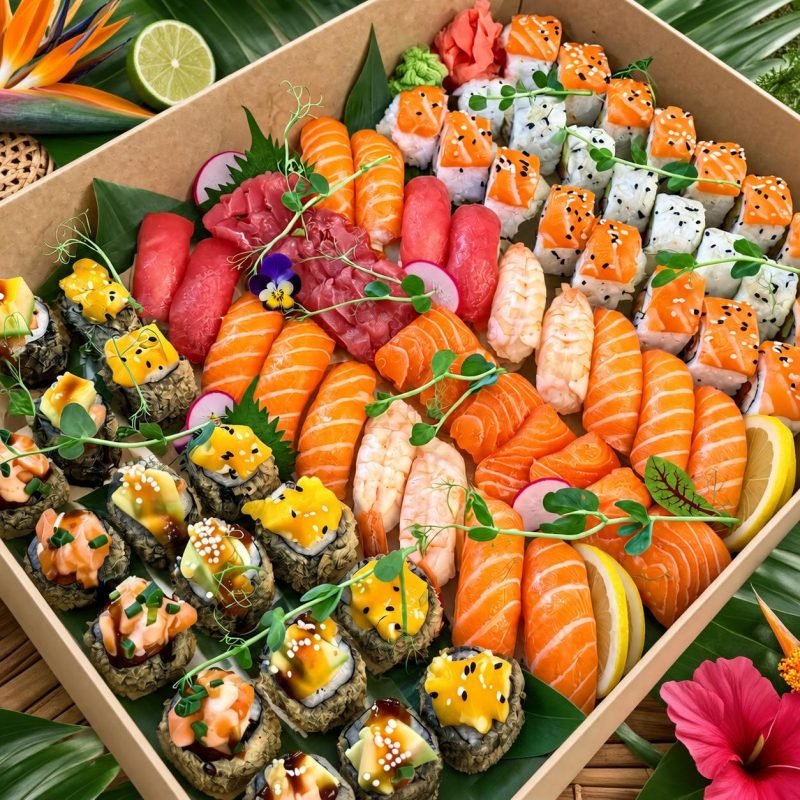 Plateau Tokyo (sushi, California, maki frit, sashimi assortis)