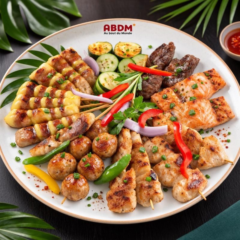 Brochettes de poulet assorties