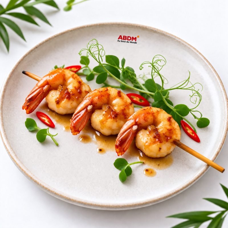 Brochette crevette au curry